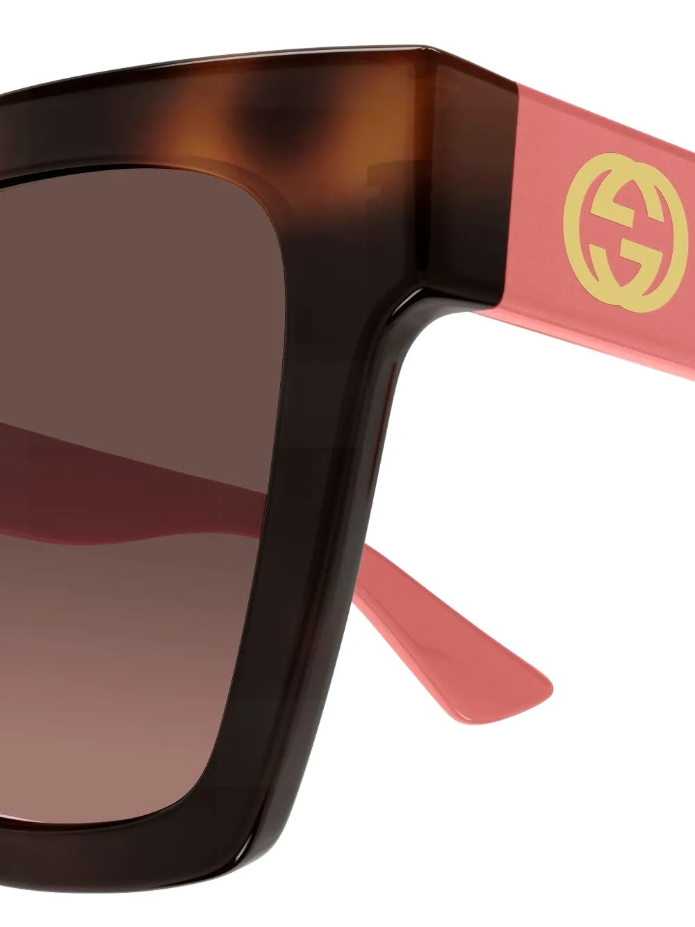 Gucci Eyewear Zonnebril met vierkant montuur Bruin