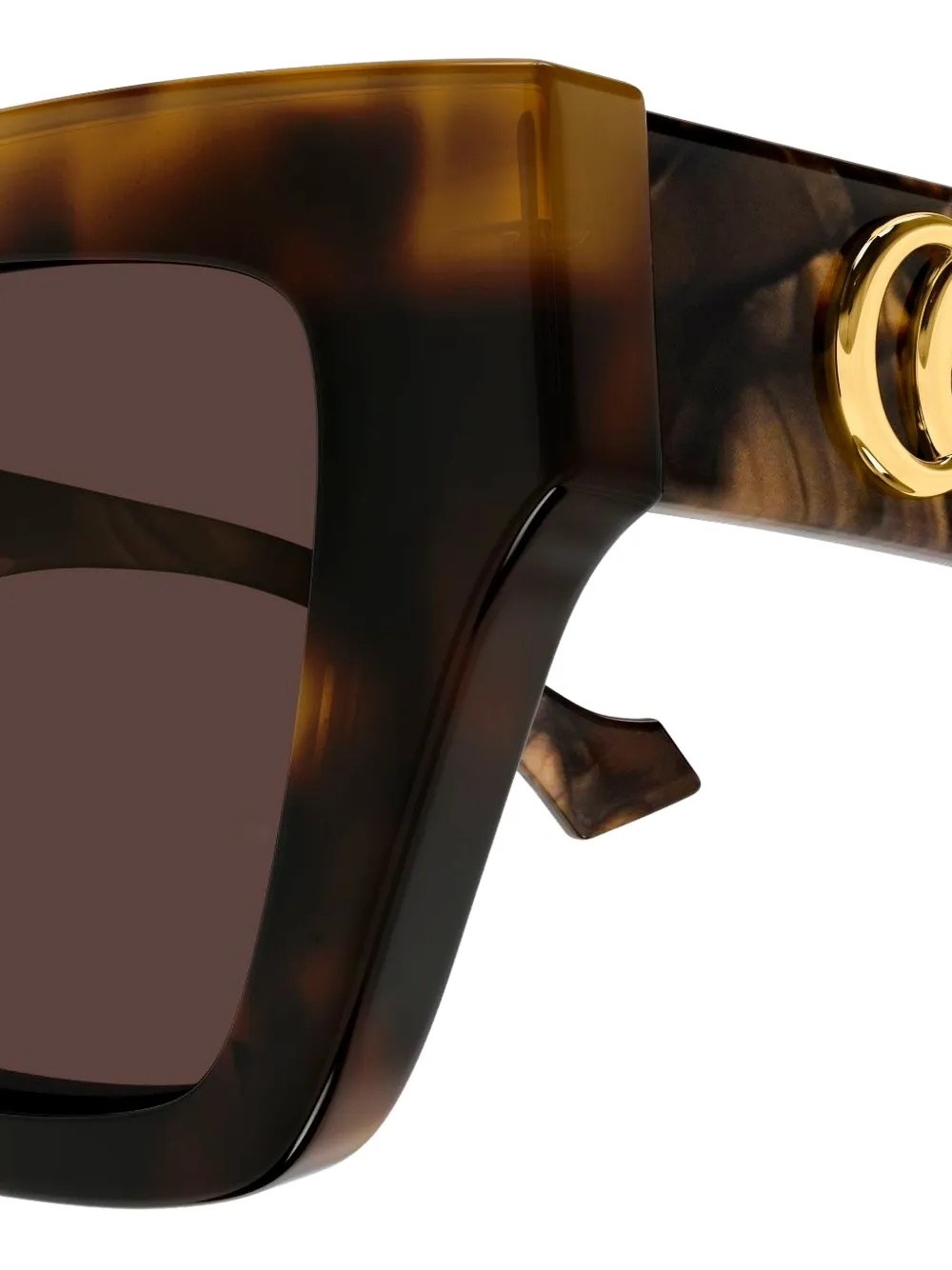 Gucci Eyewear Double G zonnebril met schildpad-effect Bruin