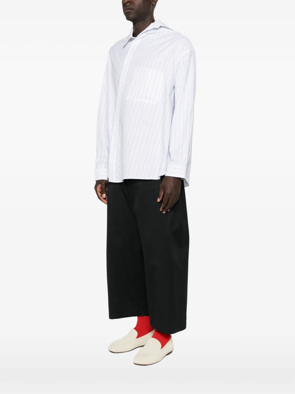 Jacquemus Cuadro striped-pattern shirt Wit