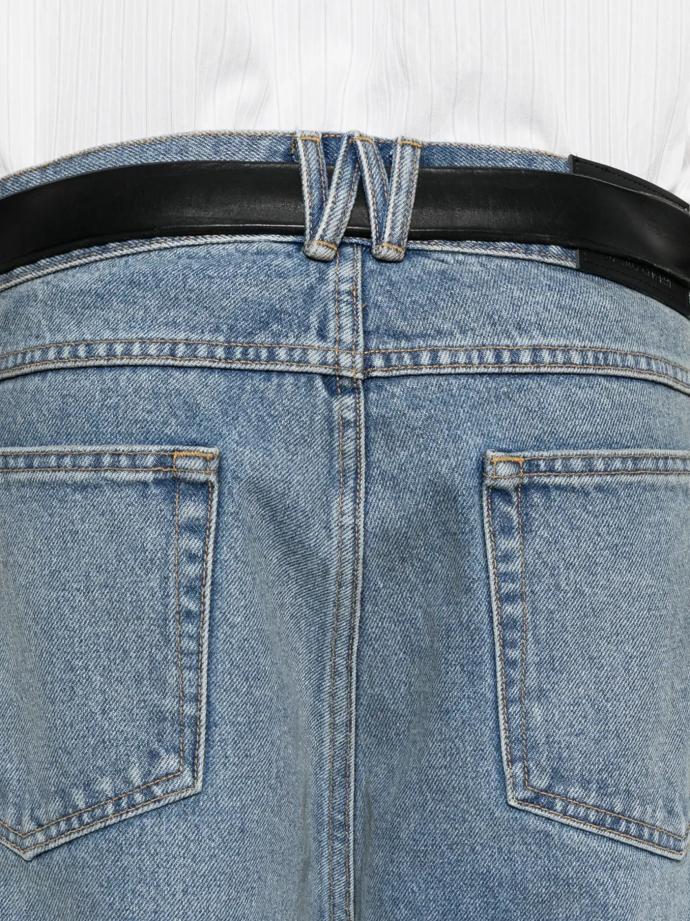 Willy Chavarria faded wide-leg jeans Blauw