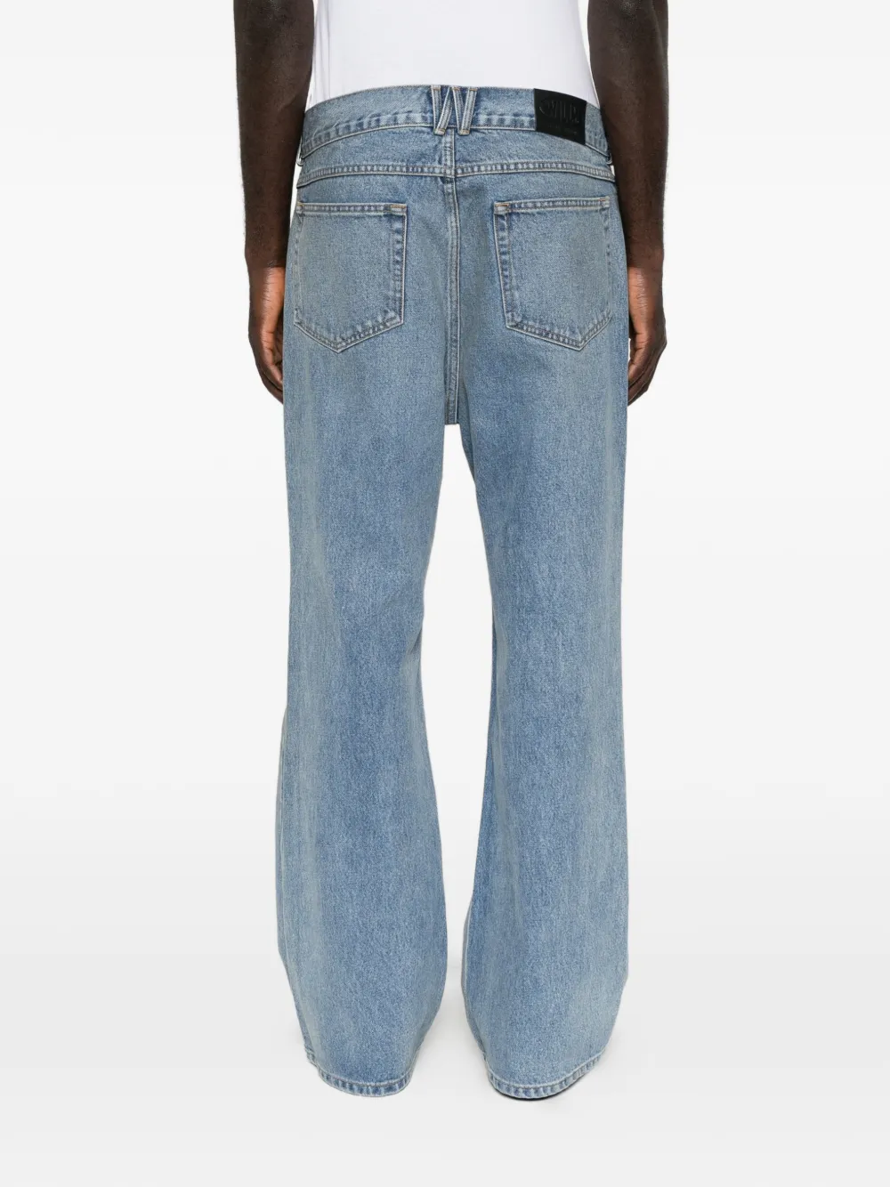 Willy Chavarria faded wide-leg jeans Blauw
