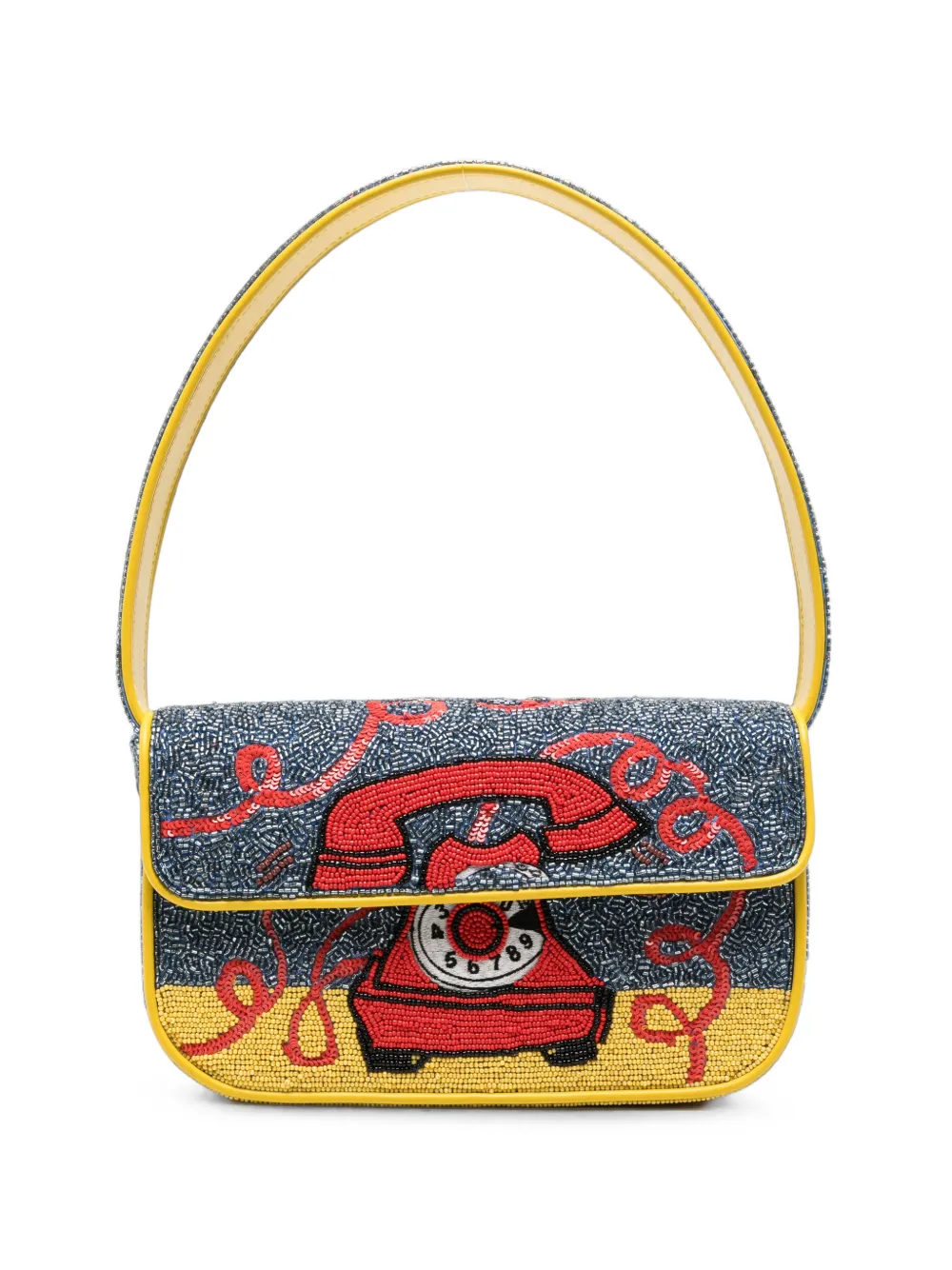 STAUD Tommy Hotline bead-embellished shoulder bag