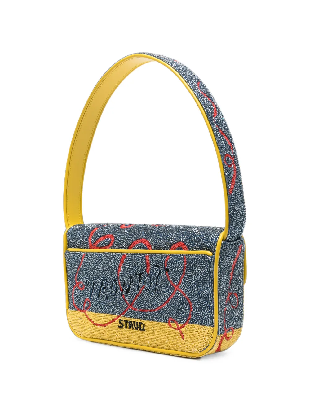 STAUD Tommy Hotline schoudertas verfraaid met kralen Blauw