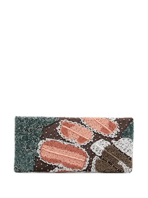 STAUD bead-embellished butterfly-pattern clutch bag