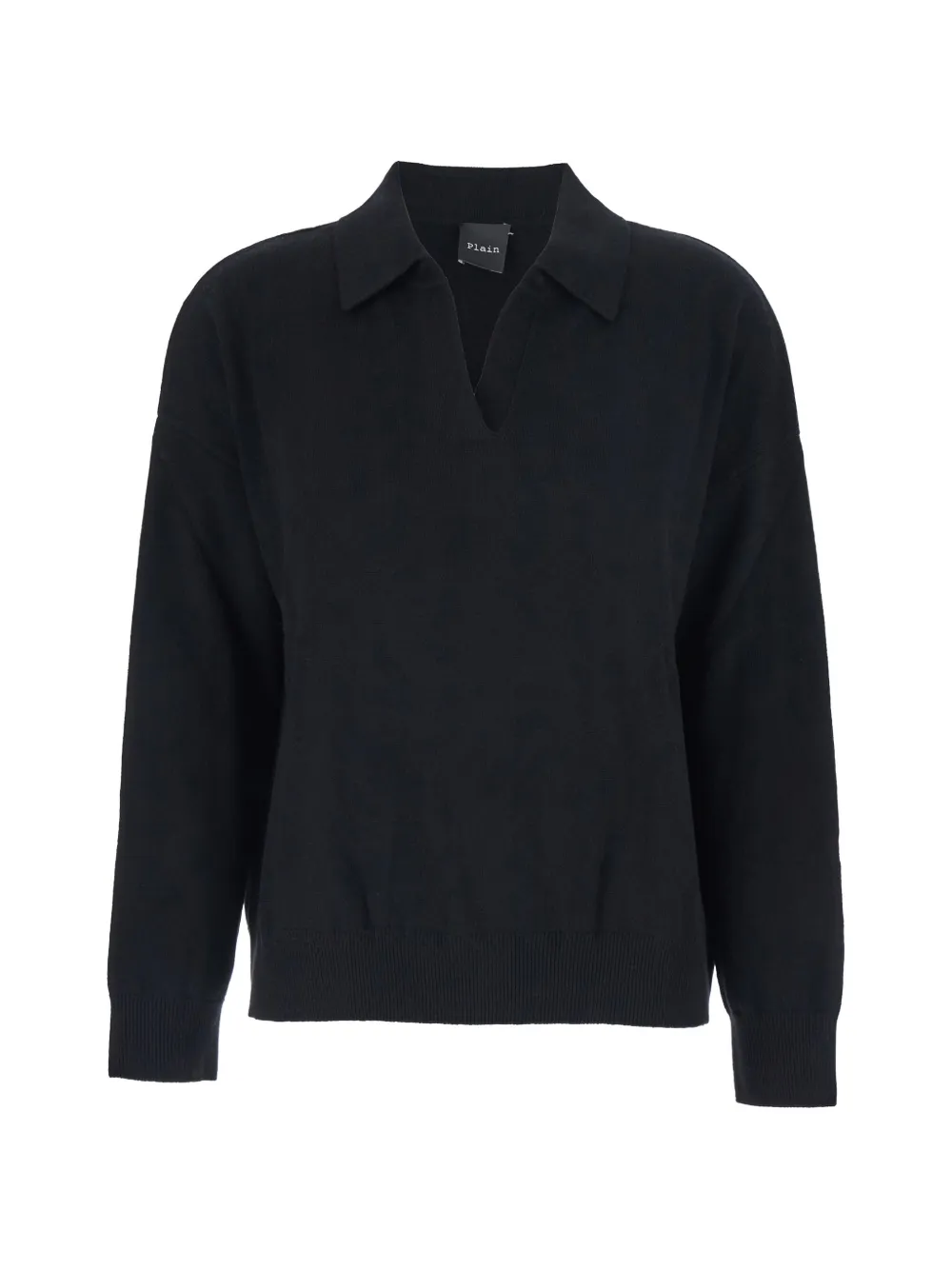 PLAIN polo-collar cashmere sweater