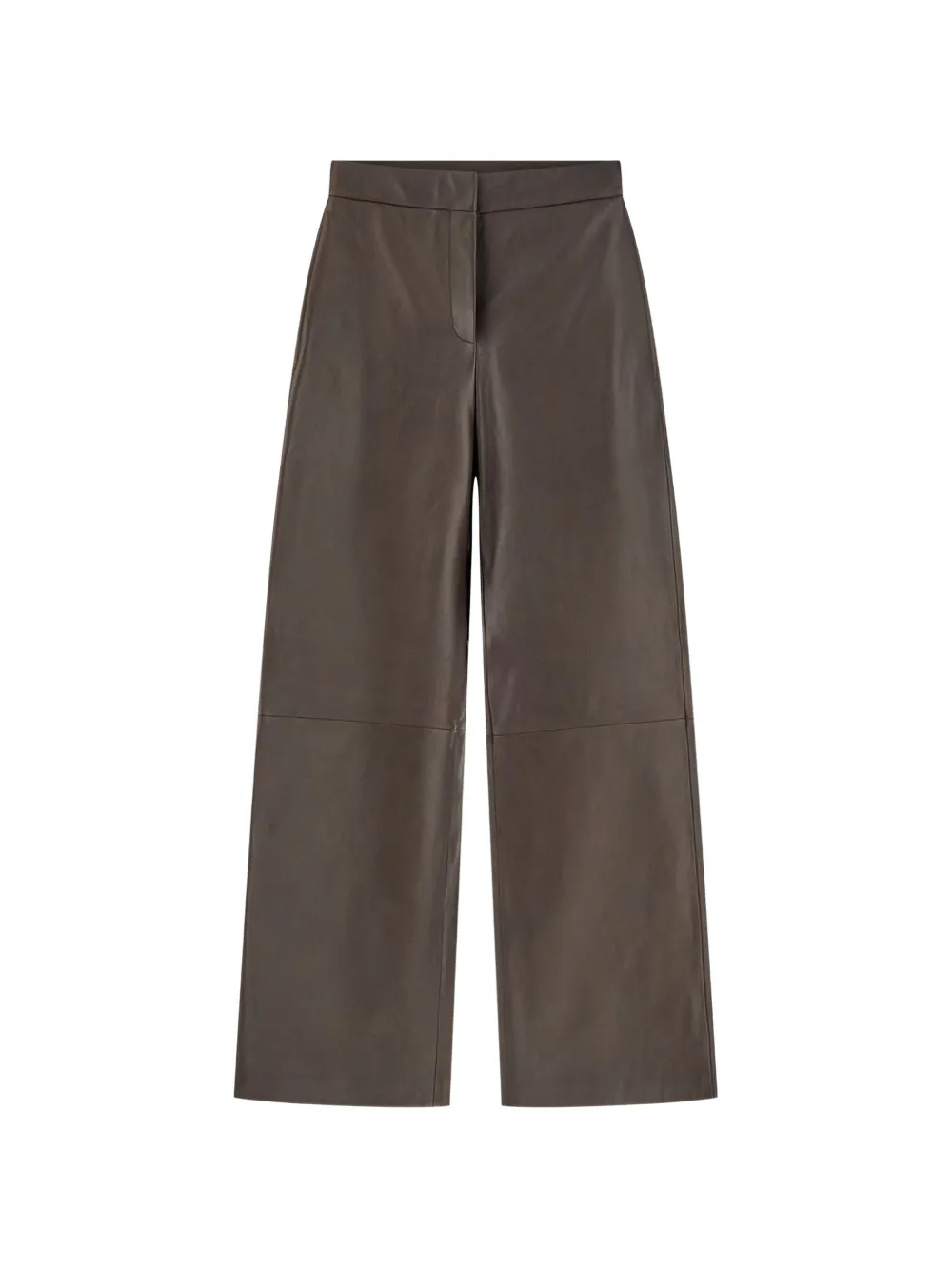 HUGO wide-leg leather trousers with side pockets - Braun