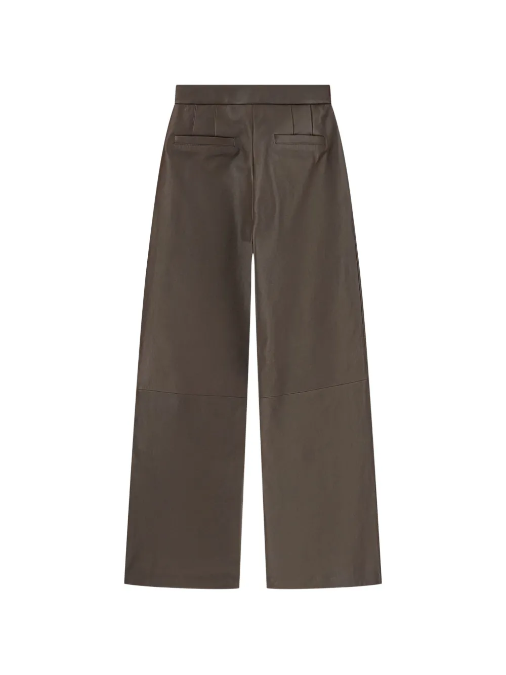 HUGO wide-leg leather trousers with side pockets Bruin