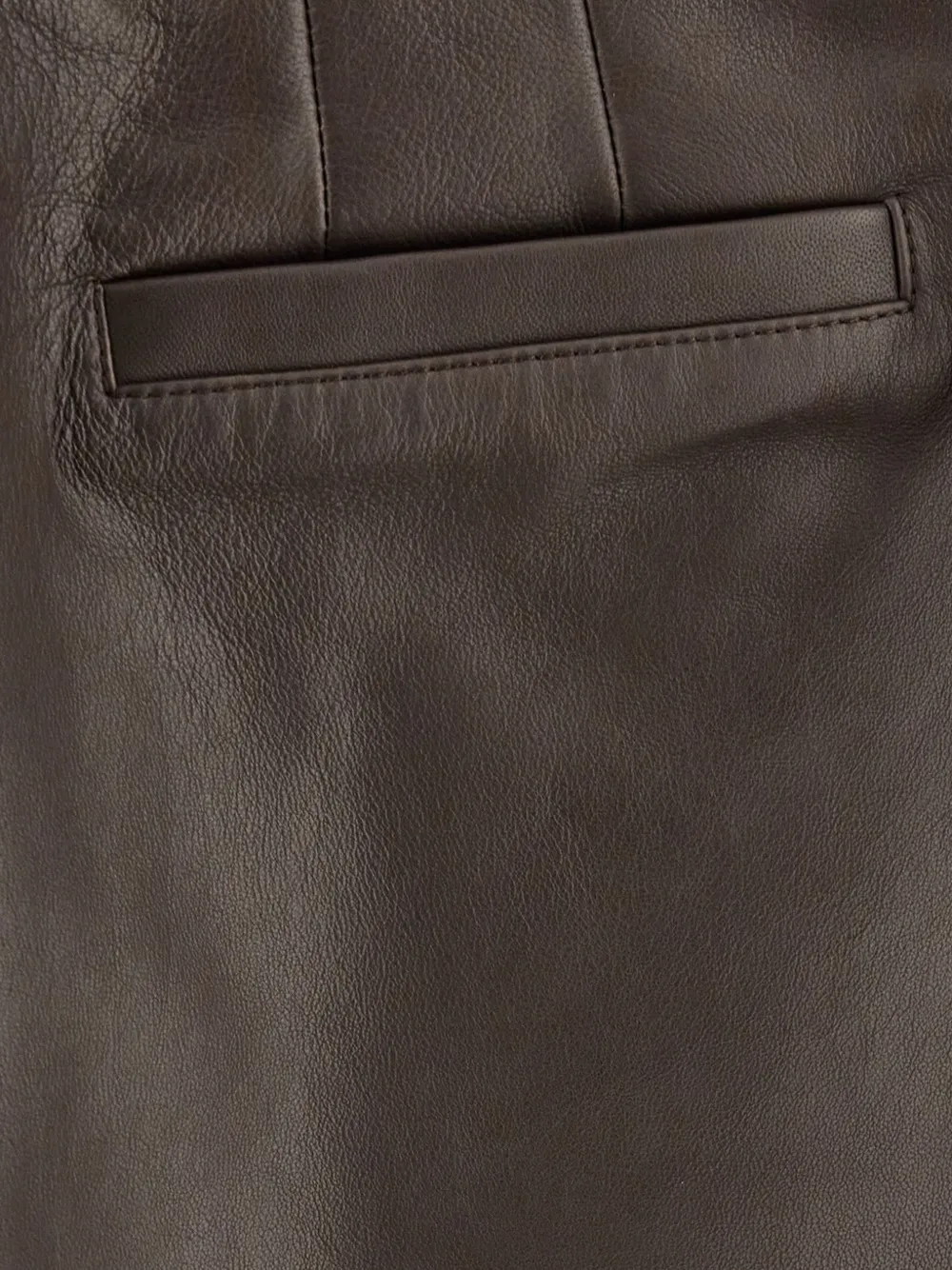 HUGO wide-leg leather trousers with side pockets Bruin