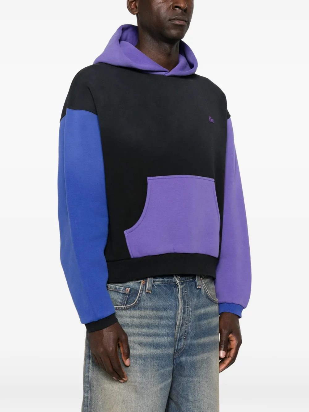 ERL Hoodie met colourblocking Zwart