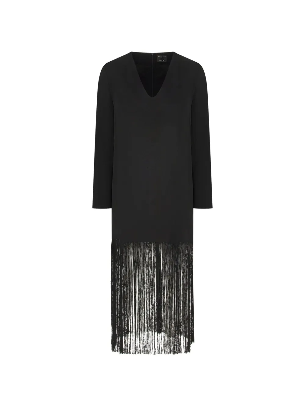 Antonelli fringe-trim V-neck midi dress - Noir Antonelli fringe-trim V-neck midi dress - Noir