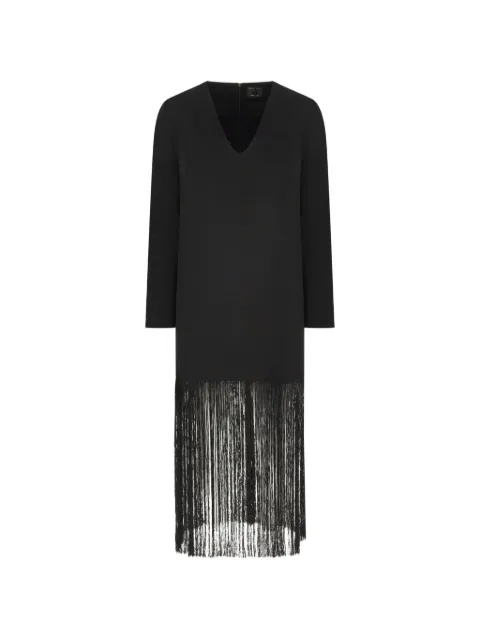 Antonelli fringe-trim V-neck midi dress