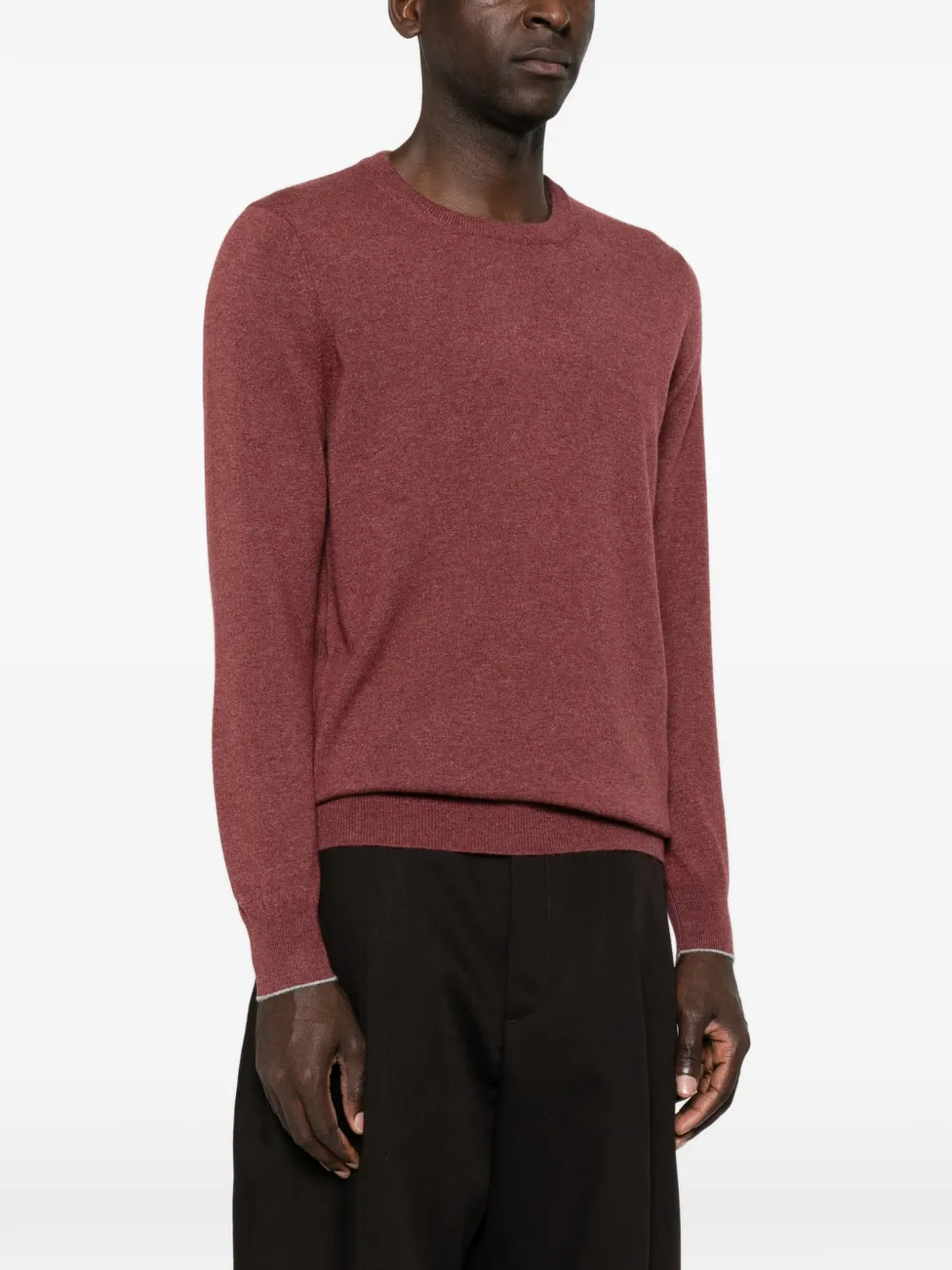 Brunello Cucinelli crew-neck long-sleeve sweater Rood