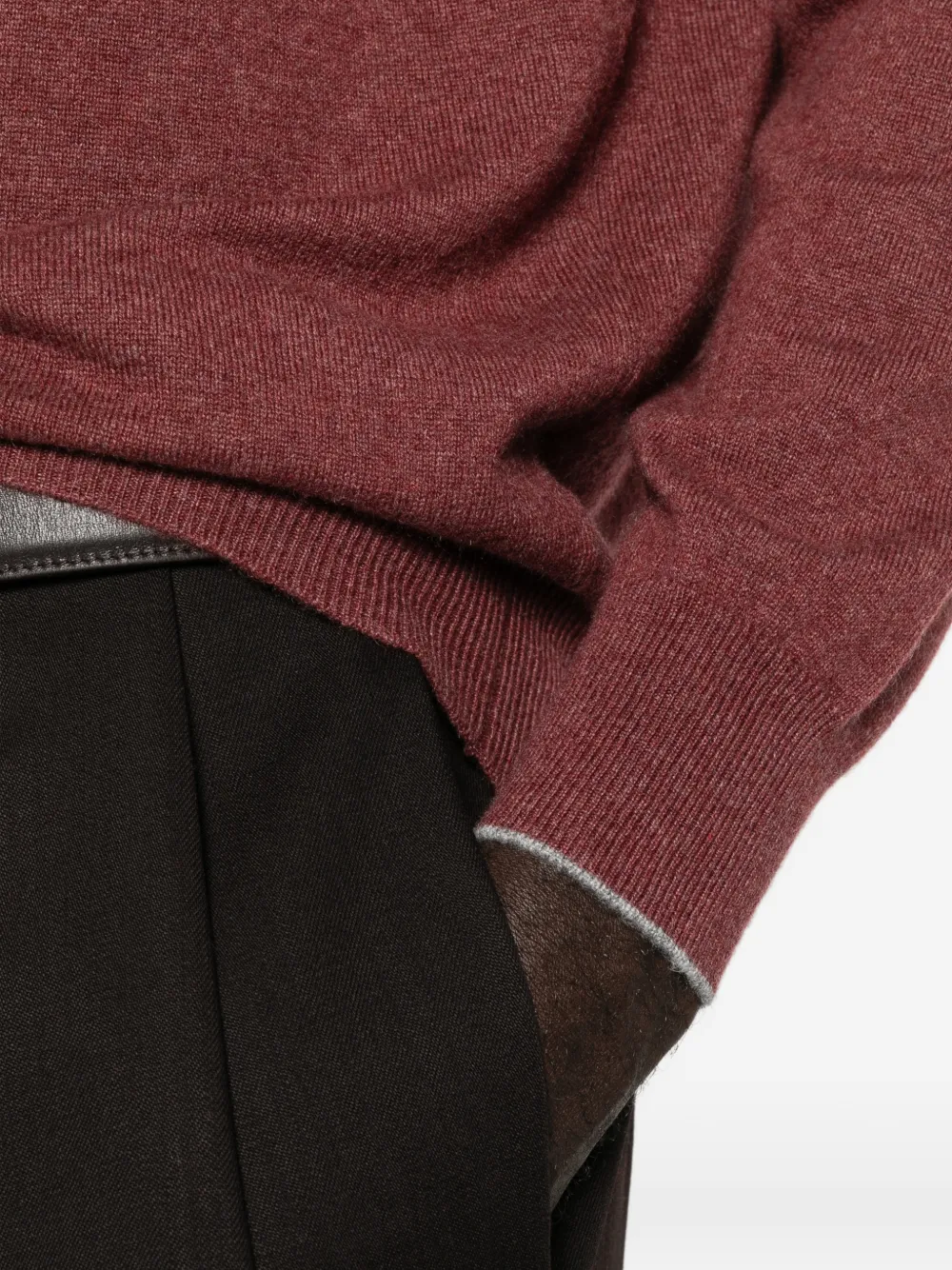 Brunello Cucinelli crew-neck long-sleeve sweater Rood