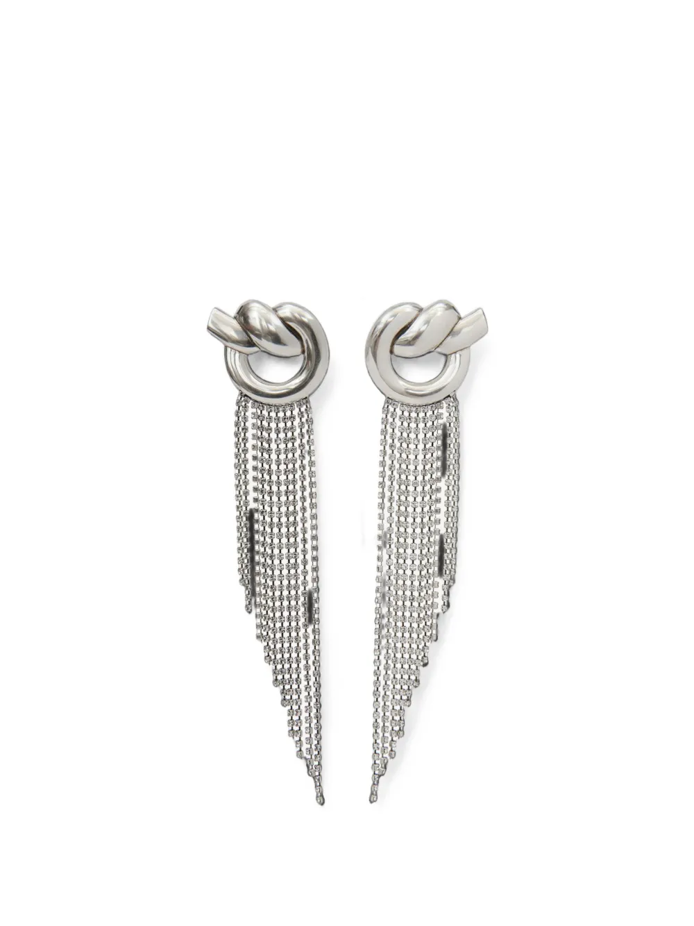 ISABEL MARANT knot-detail rhinestone-fringe earrings