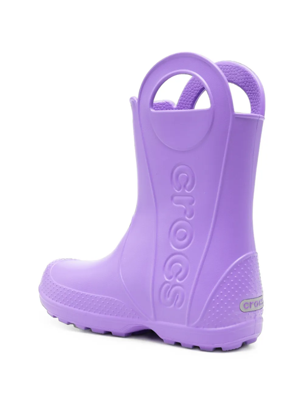 Crocs Kids logo-embossed cutout-handle wellies boots Paars