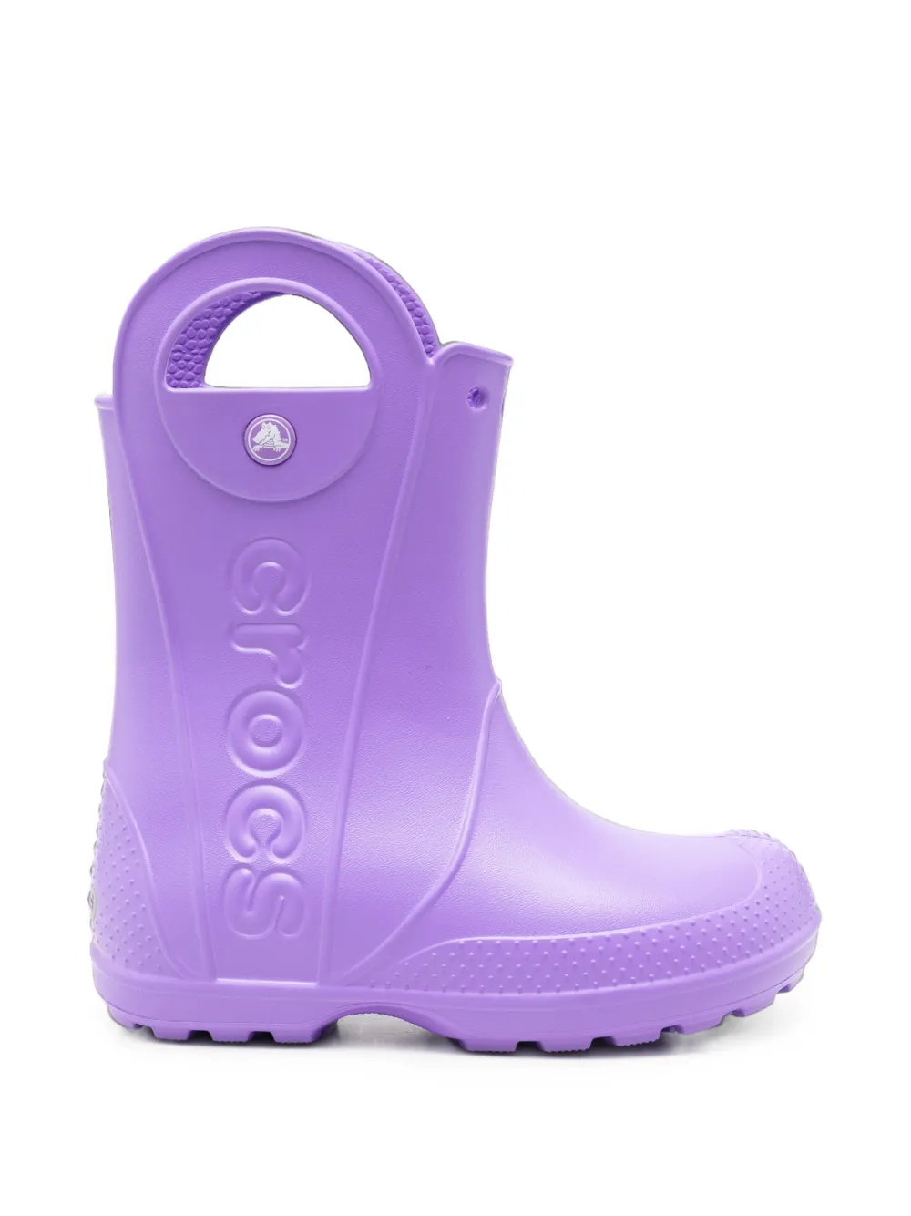 Crocs Kids logo-embossed cutout-handle wellies boots - Viola