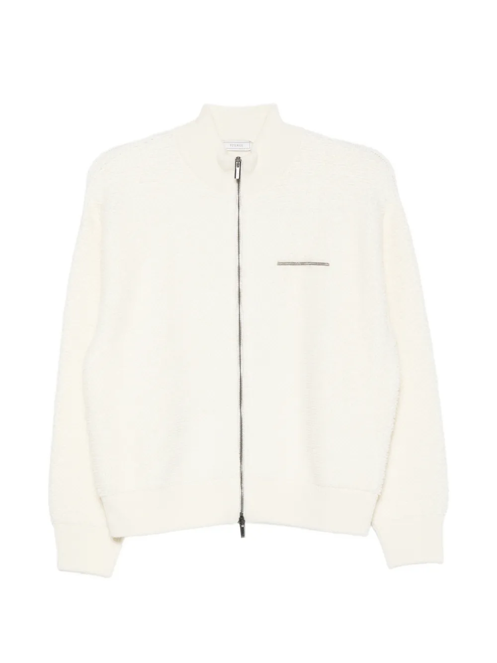 Peserico zip-up textured cardigan - Bianco