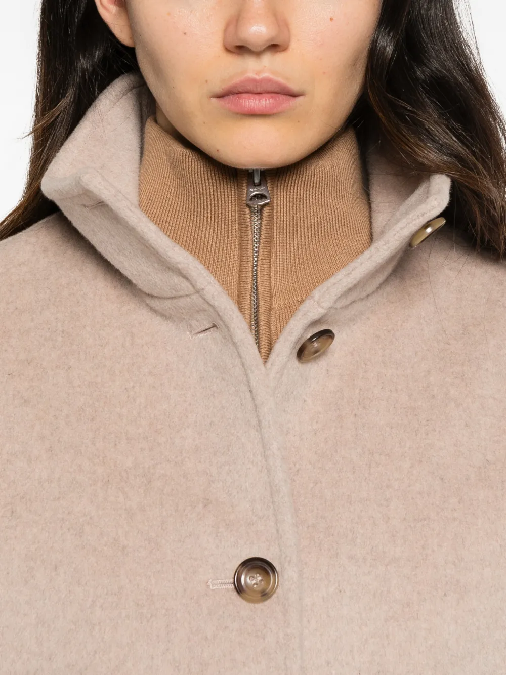 Gant button-up funnel-neck jacket Beige