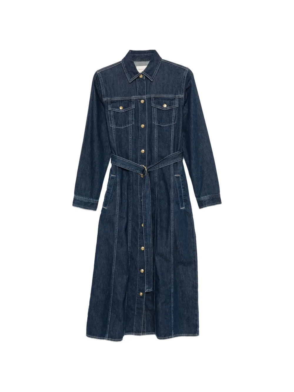 Gant belted denim midi dress - Blu