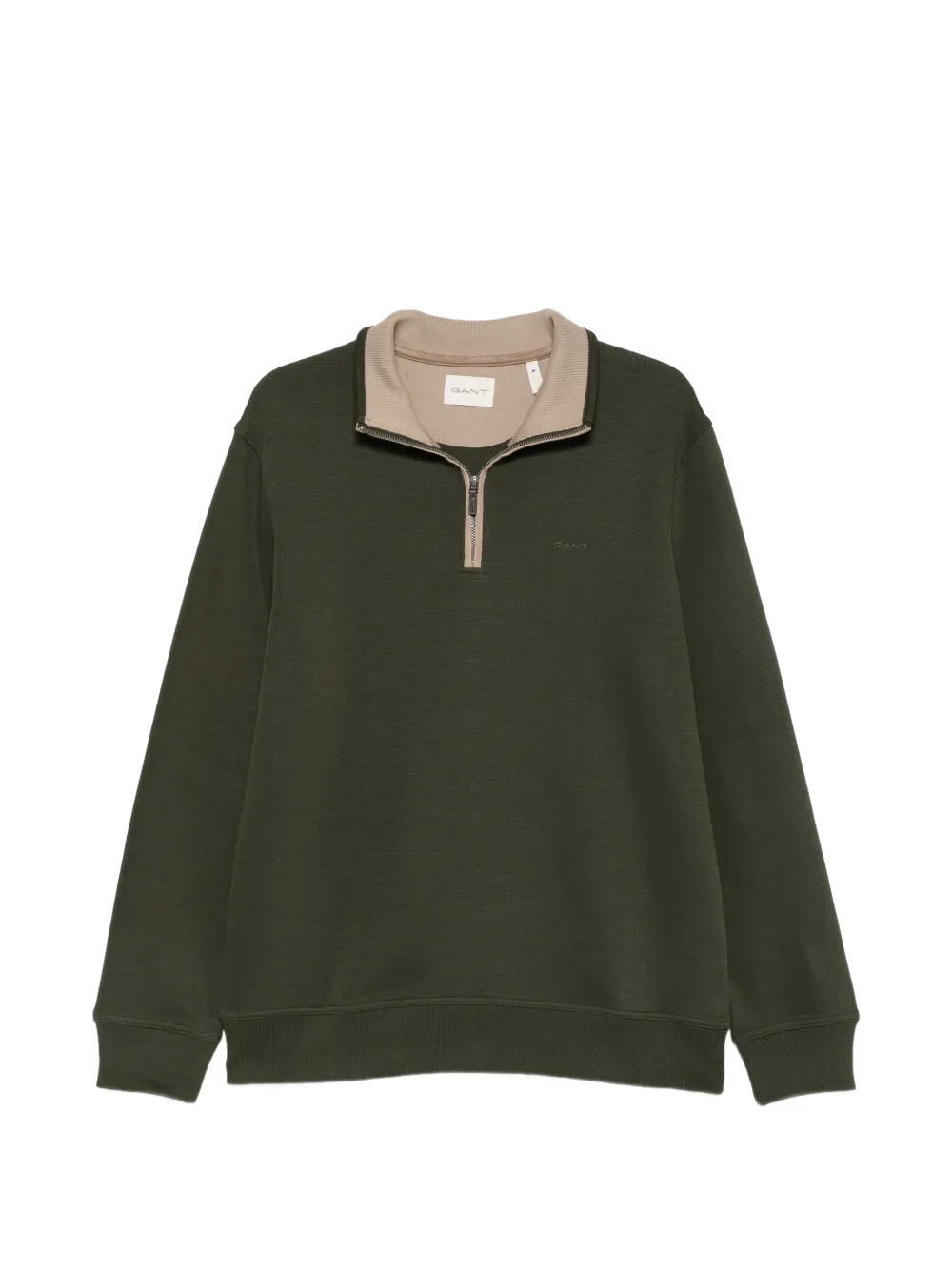 Gant Sacker rib half-zip sweater Groen
