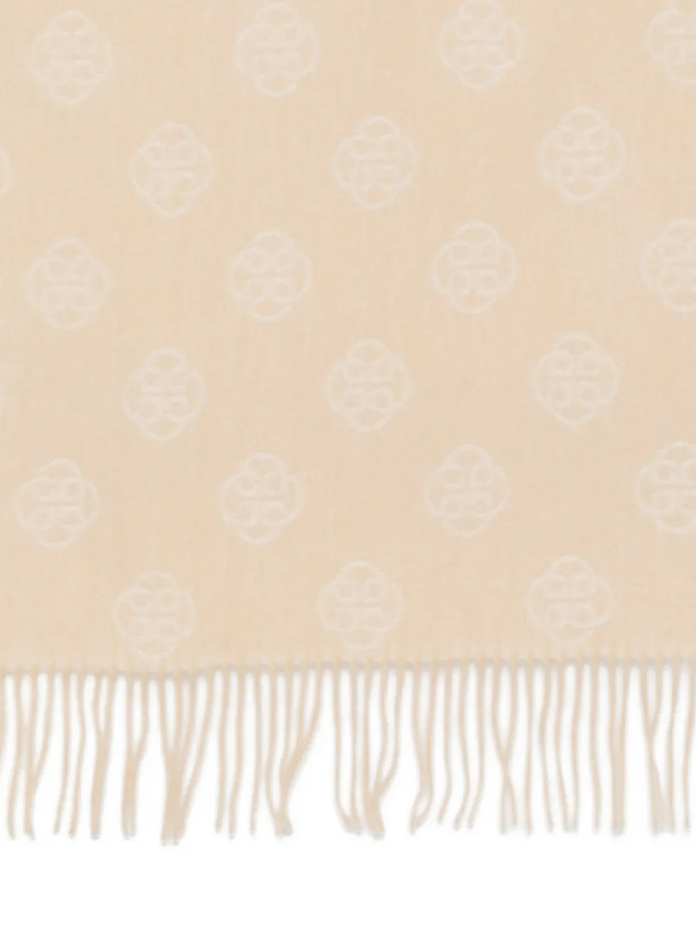Gant monogram-pattern wool scarf Beige