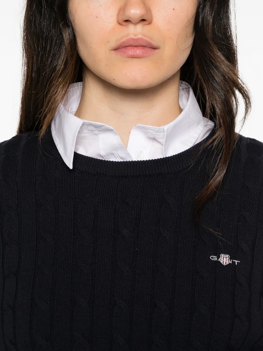 Gant cable-knit sweater Blauw
