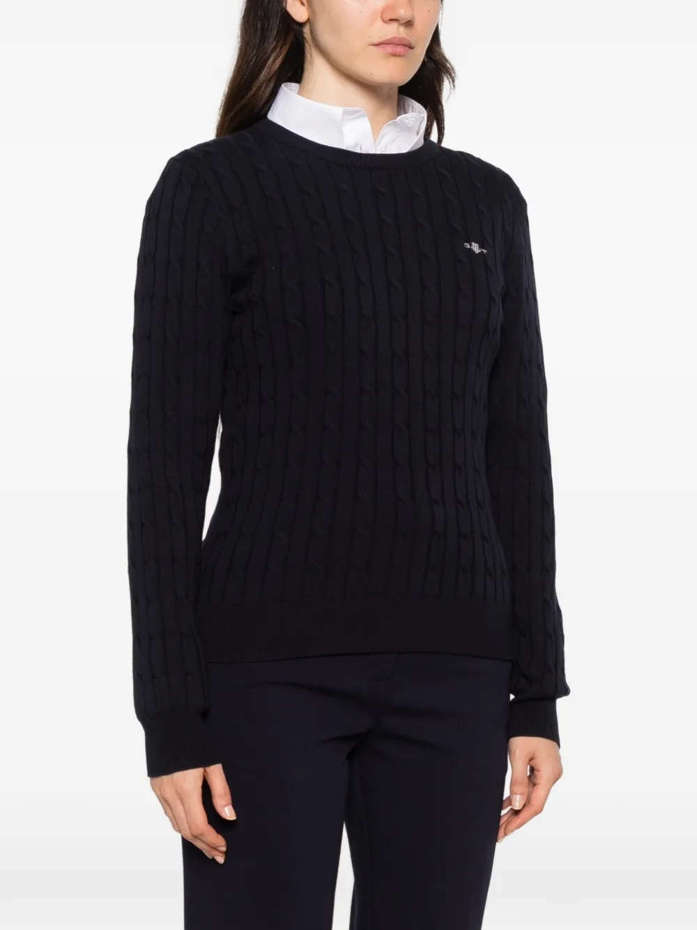 Gant cable-knit sweater Blauw
