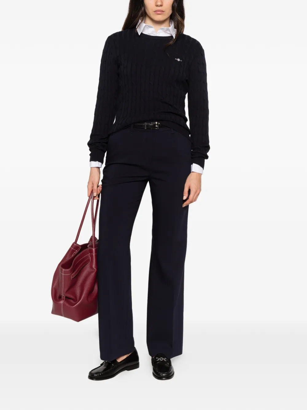 Gant cable-knit sweater Blauw