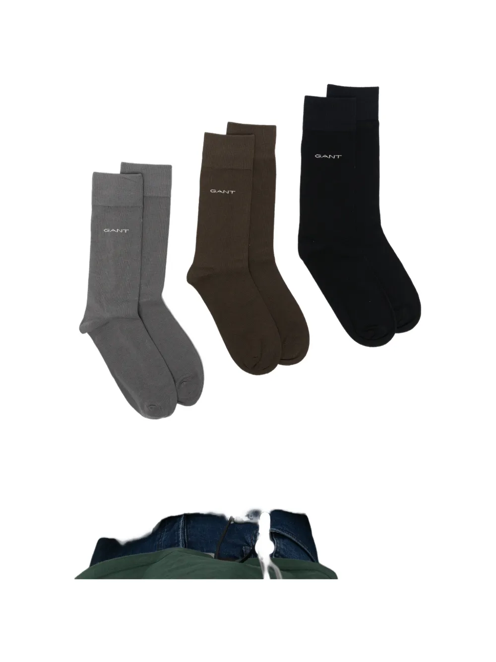 Gant logo-embroidered socks set of three Grijs
