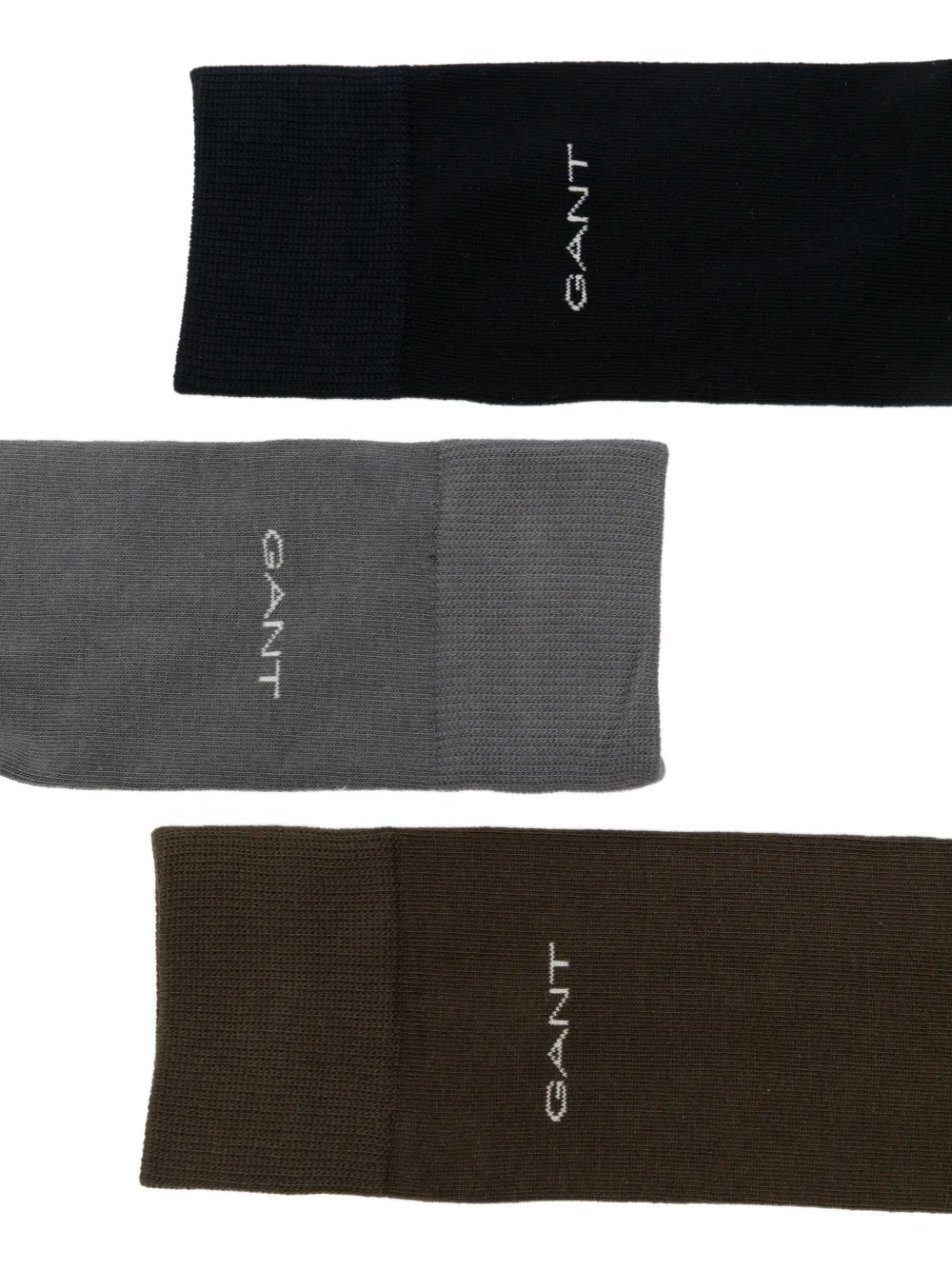Gant logo-embroidered socks set of three Grijs