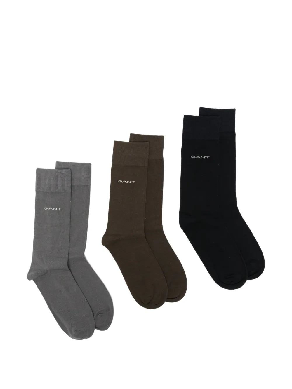 Gant logo-embroidered socks set of three - Grigio
