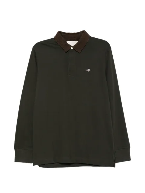 Gant corduroy-collar long-sleeve polo shirt