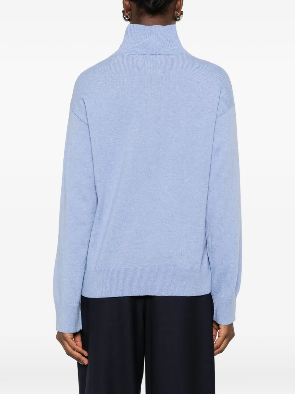 Gant Superfijne lamswollen trui met hoge hals Blauw