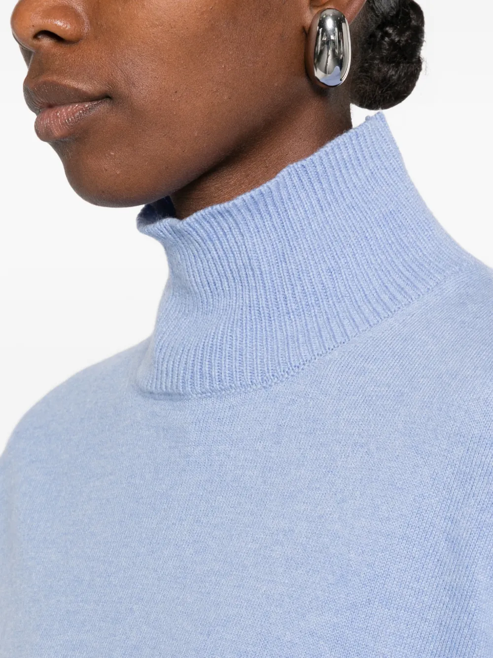 Gant Superfijne lamswollen trui met hoge hals Blauw