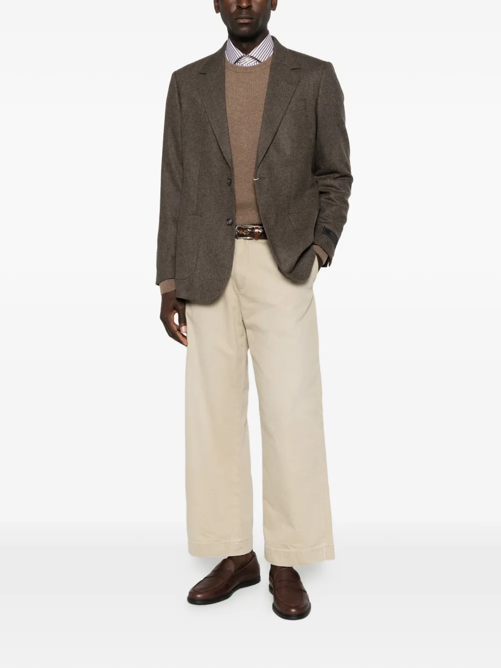 Gant Colbert met visgraatpatroon Bruin