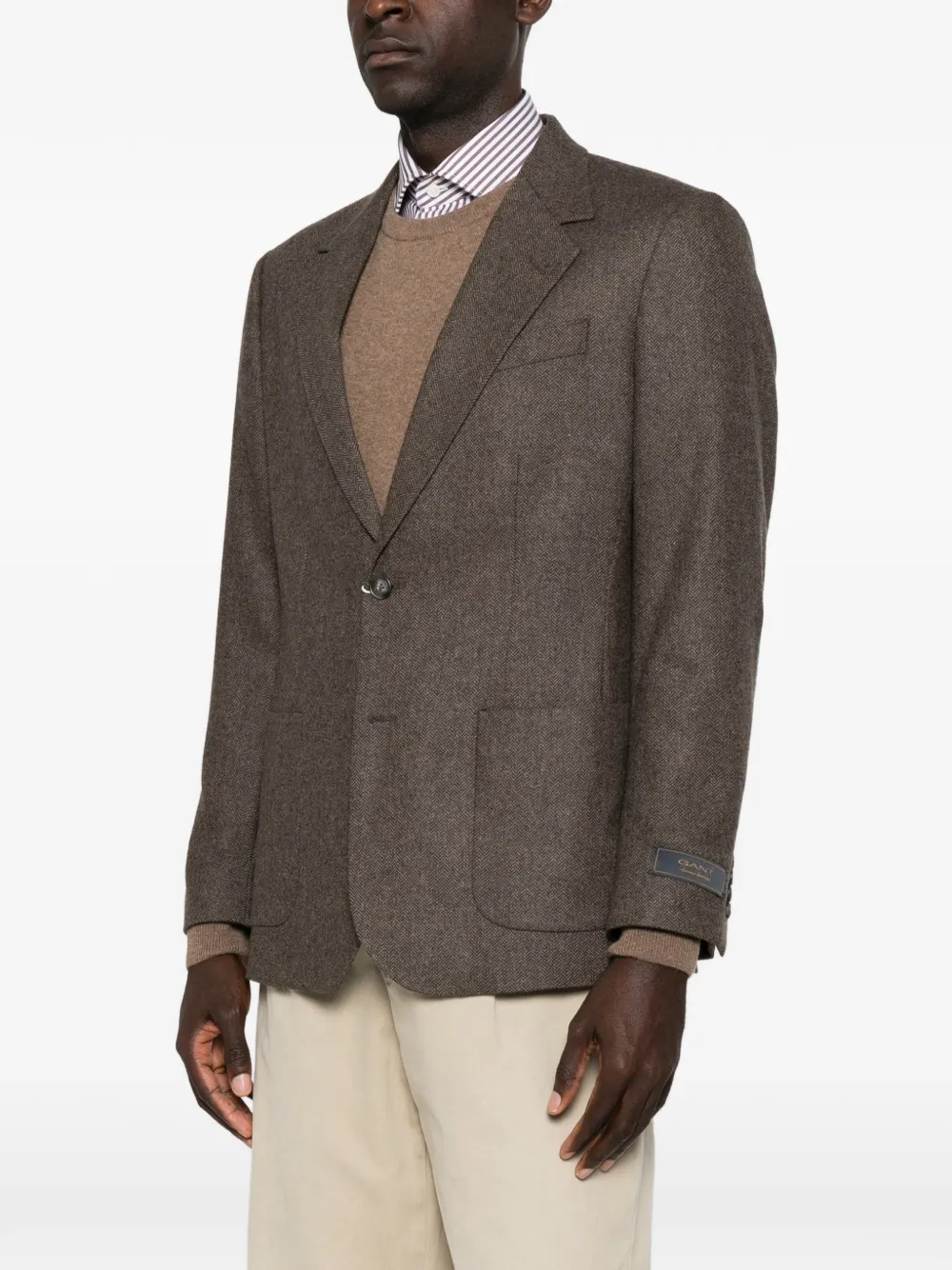 Gant Colbert met visgraatpatroon Bruin