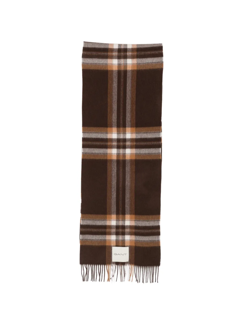 Gant tartan-check wool scarf - Marrone