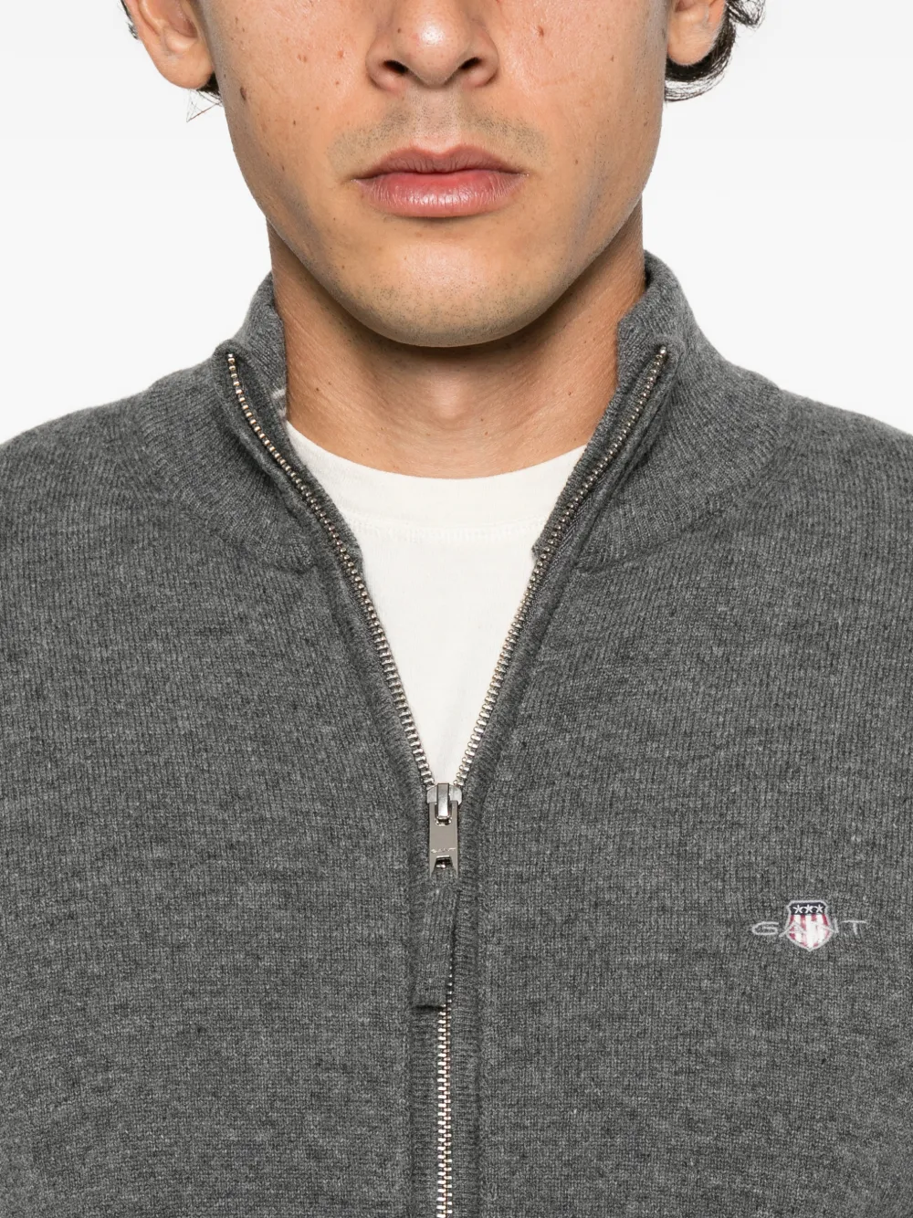 Gant zip-up cardigan Grijs