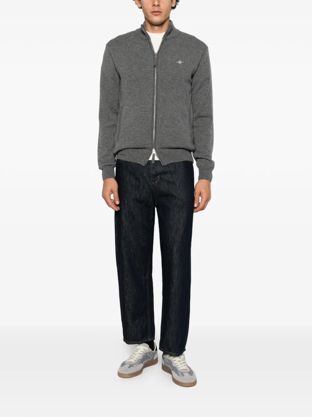Gant zip-up cardigan Grijs