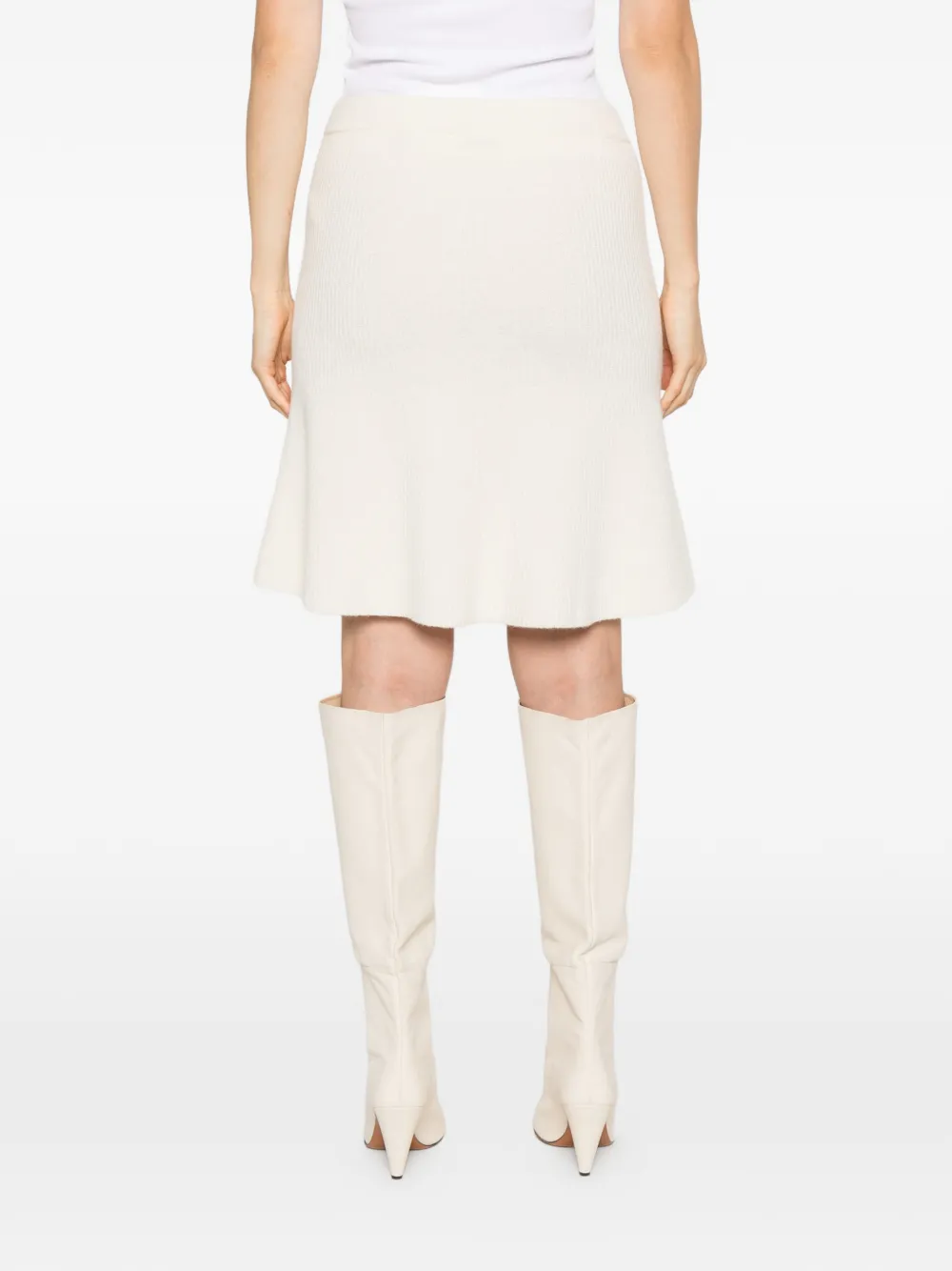 Gant wool ribbed-knit skirt Beige