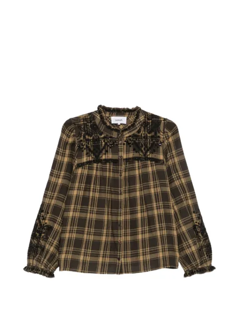 Ba&Sh Kaela embroidered checked blouse