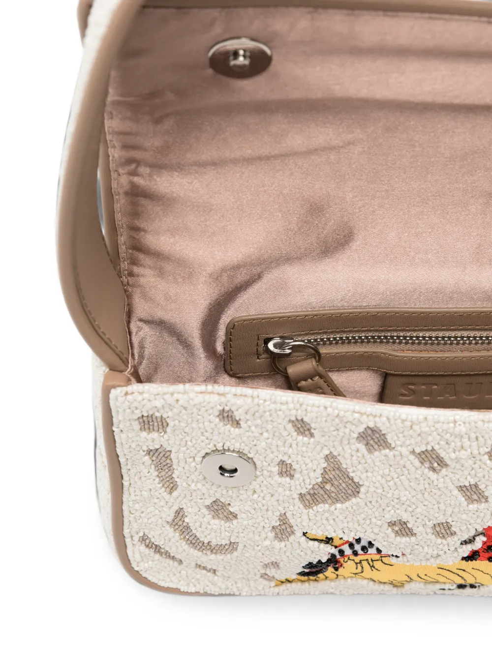 STAUD Tommy schoudertas verfraaid met kralen Beige