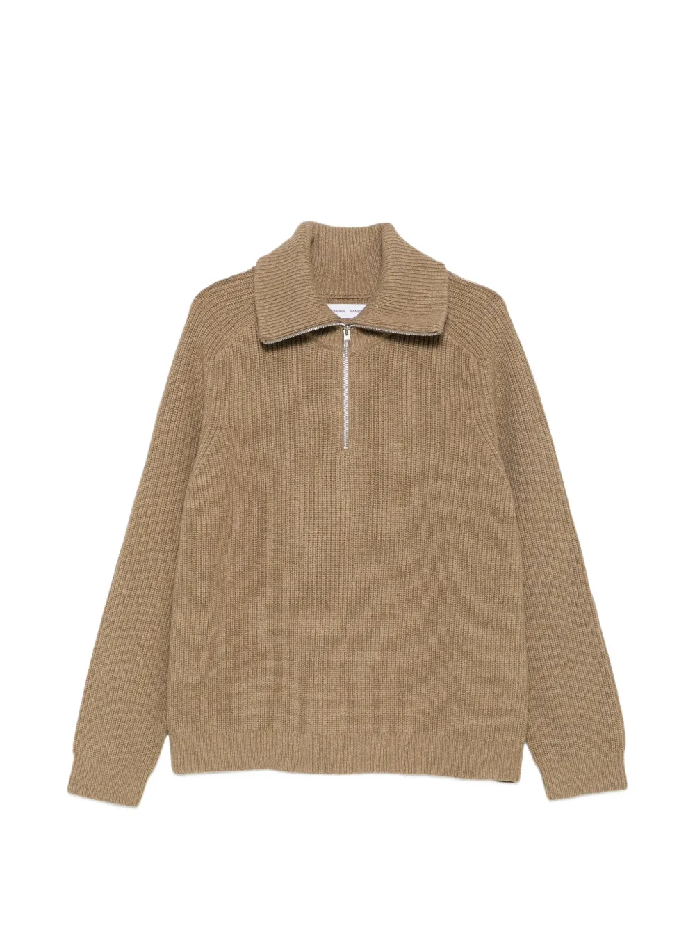 Samsoe & Samsoe Sarick Ribbed-knit Quarter-zip Sweater In Grau