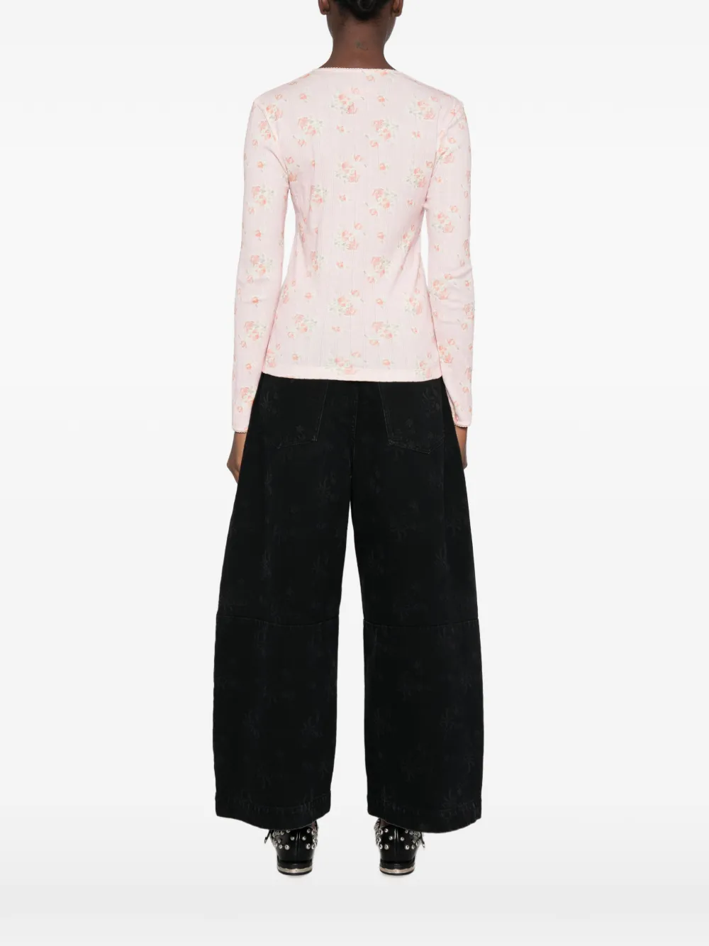 Simone Rocha Vest verfraaid met kristallen en bloemenprint Roze