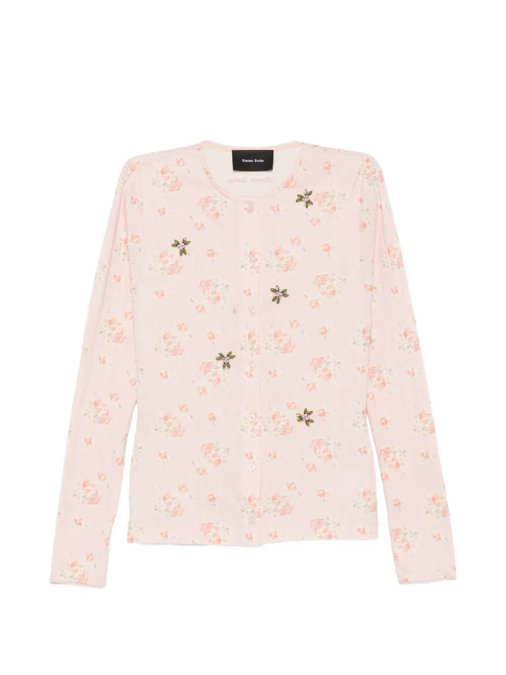 Simone Rocha floral-print crystal-embellished cardigan
