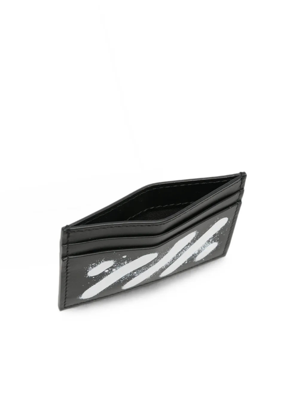 Off-White Diagonals leren pasjeshouder Zwart