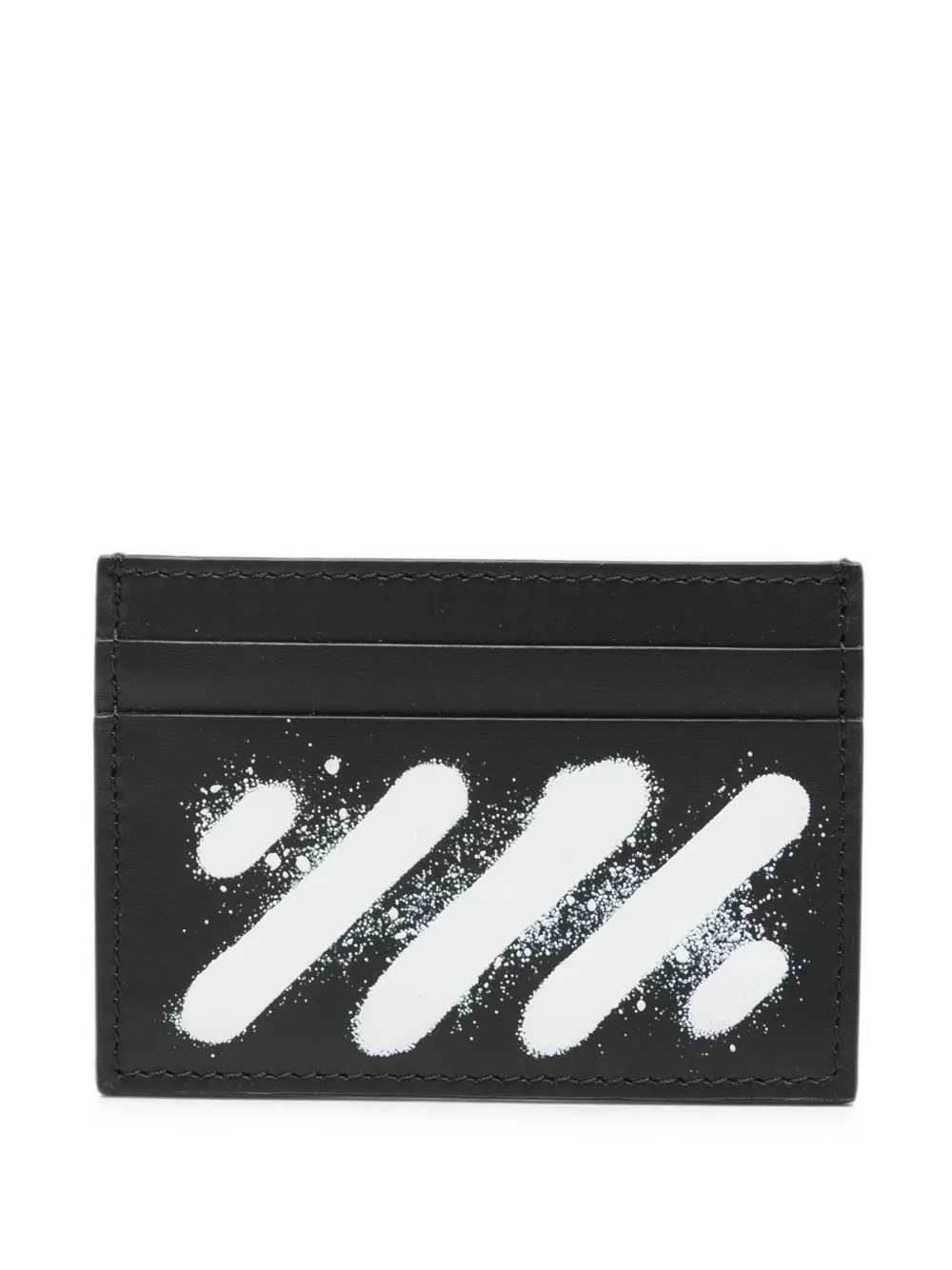 Off-White Diagonals leren pasjeshouder Zwart