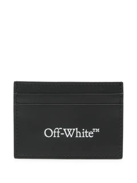 Off-White Bookish logo-print leather cardholder