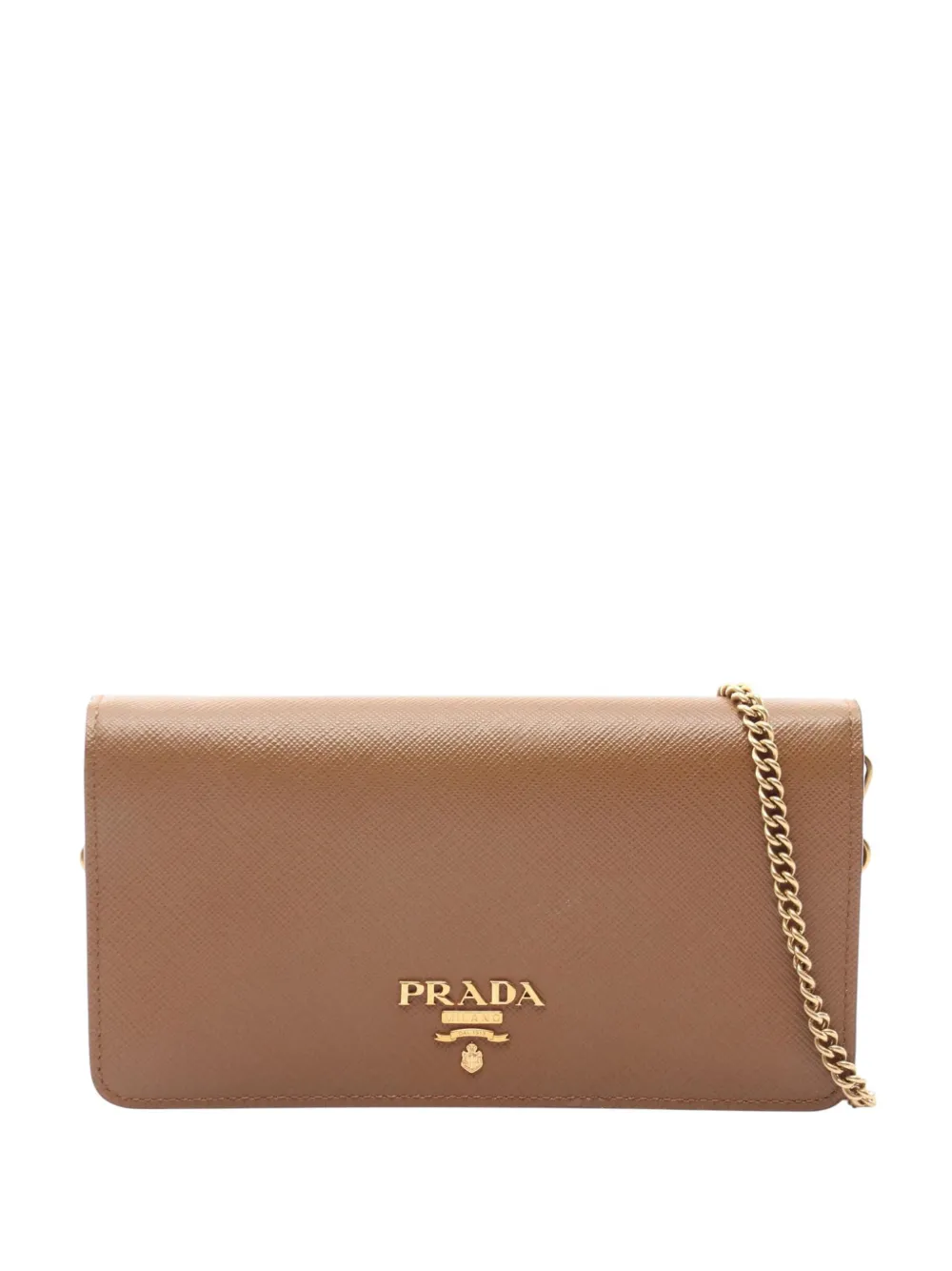Prada Pre-Owned 2010-2026 Saffiano Wallet On Chain crossbody bag - Marrone