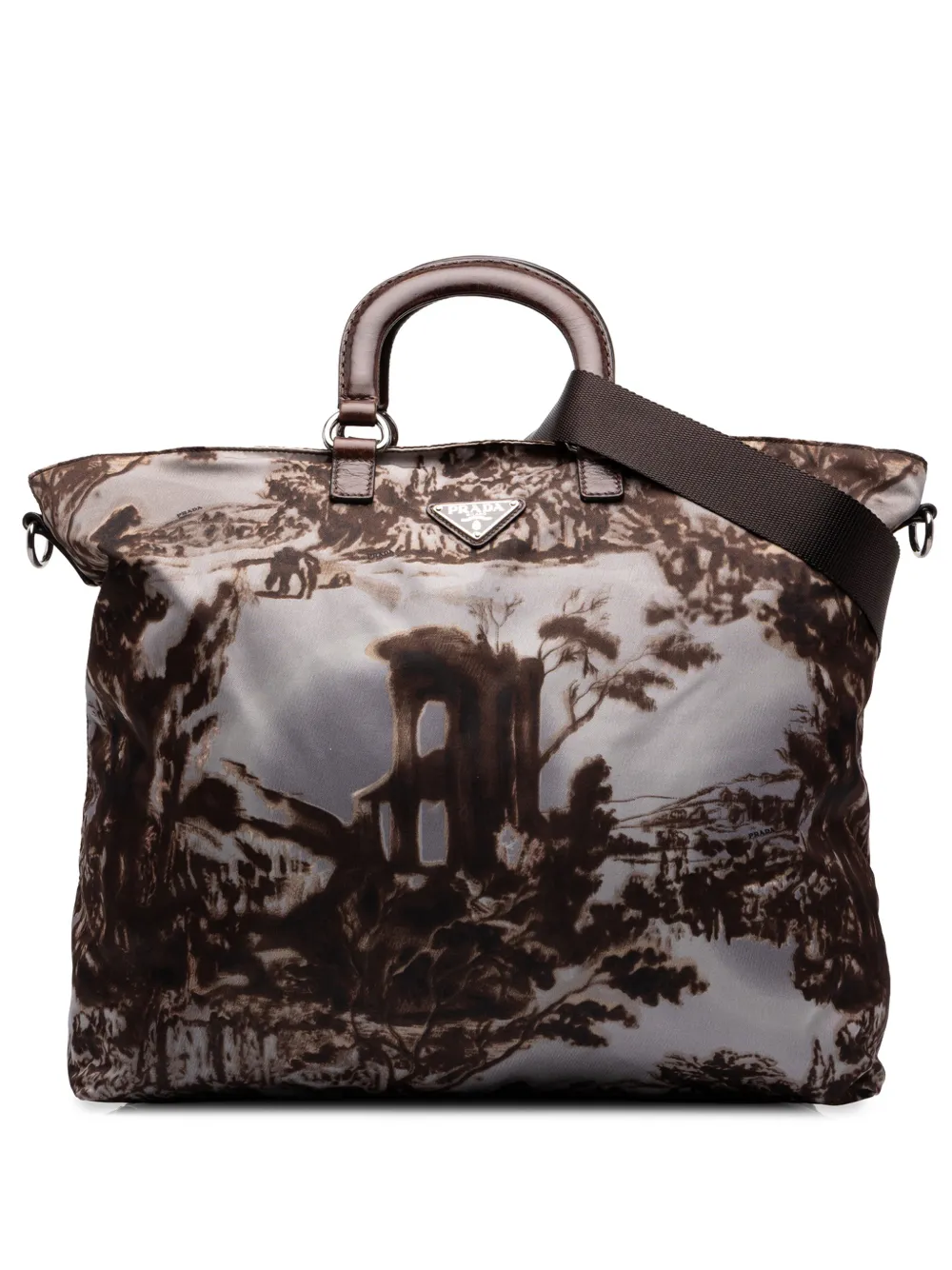 Prada Pre-Owned 2013-2026 Tessuto Stampato satchel - Brown